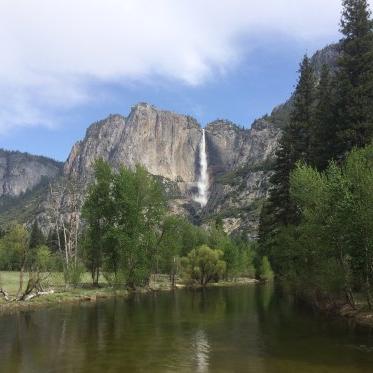 The falls in Yosemite National Park