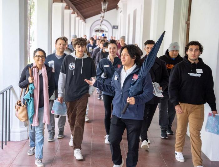 A group touring Saint Mary's College